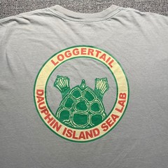 Vintage Dauphin Island Sea Lab Loggerhead Turtle T Shirt Grey XL Hanes Beefy T