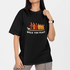 Walk For Peace T Shirt Spiritual Monk Peace Walk Tee S-5XL Unisex Cotton