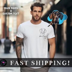 Custom Dog Portrait Photo Sketch Comfort Tee Personalized Pet Art Gift Shirt