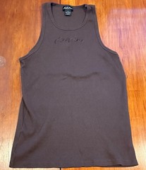 Karl Kani Tank Top Shirt Mens XL Brown Ribbed Logo Hip Hop Streetwear Cotton