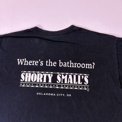 Shorty Smalls OKC Mens Large Funny Bar Restaurant T Shirt ‘Where’s The Bathroom’