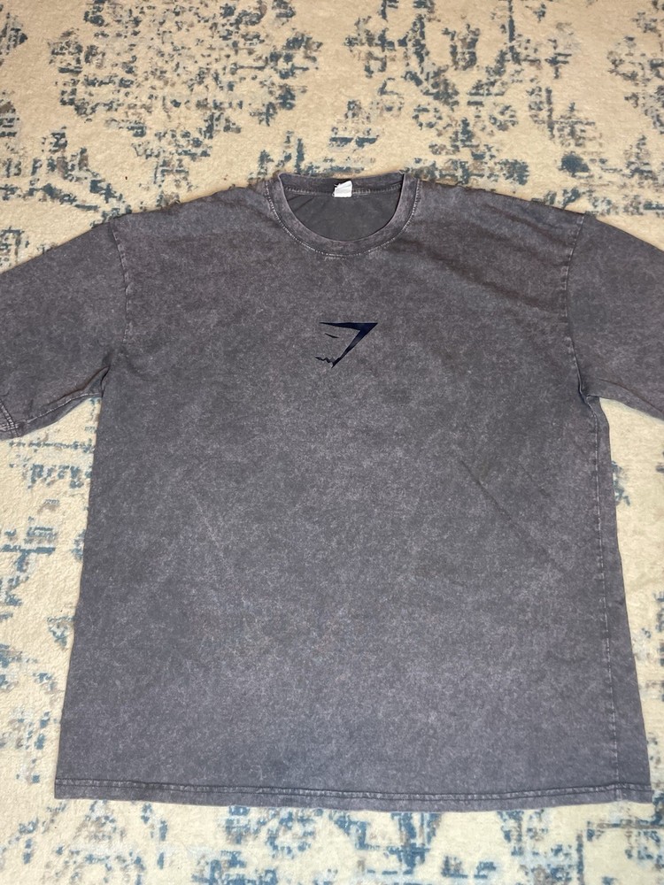 Gymshark T Shirt Tie Dye Acid Wash Super Baggy XL Gray Black Oversized Boxy