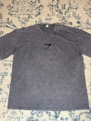 Gymshark T Shirt Tie Dye Acid Wash Super Baggy XL Gray Black Oversized Boxy