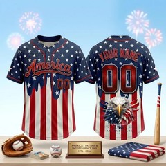 Custom Name USA 250th Anniversary Baseball Jersey Patriotic Eagle 1776-2026
