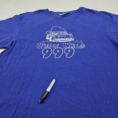Size XL Men’s Juice Wrld 999 Car Graphic Tee Headgear Classics Purple T-Shirt