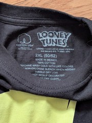Looney Tunes Marvin the Martian Black Short Sleeve Graphic T-Shirt 2XL Crew