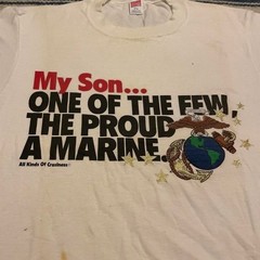 VTG 80s Soffe My son one of the fee the proud a marine military tshirt XL USA
