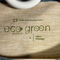 Eco Green Apparel Mens Blue Space Dye Long Sleeve Henley Shirt Size L New