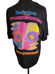 Vintage 1989 The Rolling Stones Steel Wheels Tour T Shirt Black Mens Large Xl
