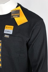 Ariat Men’s Rebar Cotton Strong Hardhead Pocket T Shirt Long Sleeve Black