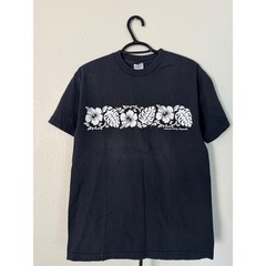Alstyle Hawaii Surf Legends Hibiscus Monstera Floral T-Shirt Black Mens Medium