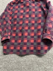 Vintage 60s Champion Cotton Red Plaid Flannel Shirt Size L Gusset Paint Splatter