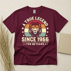 60th Birthday T Shirt Born In 1966 Gift 60 Year Old T-Shirt True Legend Sixty