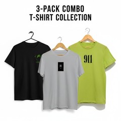 Multi pack T Shirts unisex Drop shoulder (3 Pcs combo offer)