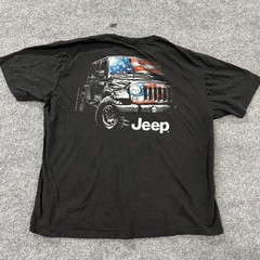 Jedco,T-Shirt,Mens,XXL Black Jeep American Flag Graphic Short Sleeve Crew Neck