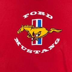 Vintage Ford Mustang USA Long Sleeve T Shirt XL Red Fox Body Single Stitch