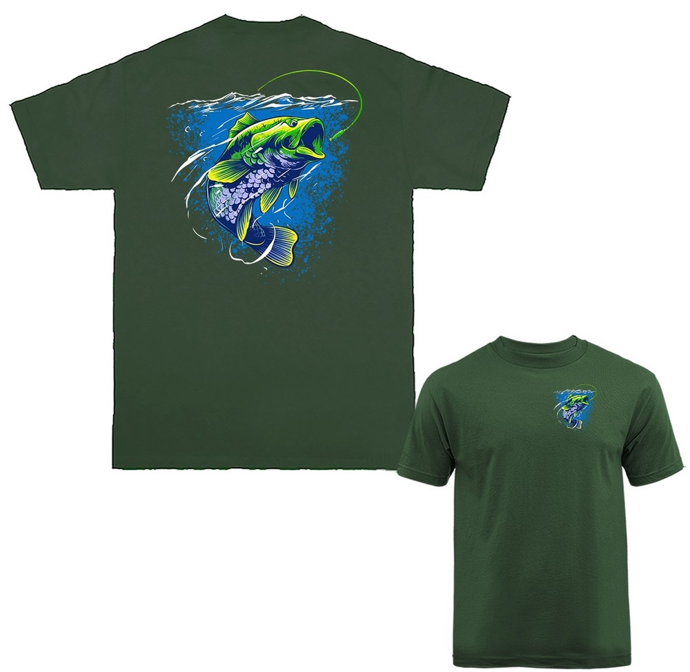 Hooked on the Wild Outdoor Sports Fishing T-shirt