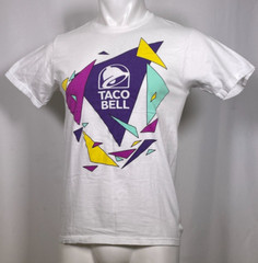 Taco Bell Fast Food Retro 90s Logo Graphic Print White T-Shirt Men’s SMALL
