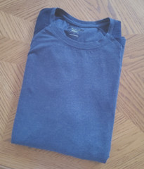 ALFANI MENS EASY CARE COLORBLOCK T-SHIRT-LARGE-BLUES-CREW NECK-LONG SLEEVES-*NEW