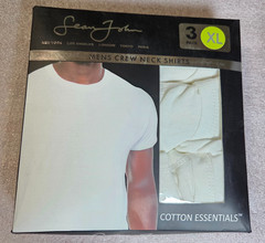 Sean John Mens 3 Pack Crew Neck Shirts Cotton Essentials Tag Free Size XL – NEW
