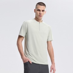 Half Zip Comfortable Short Sleeve Top Men’s High Stretch Running Fitness Shirt