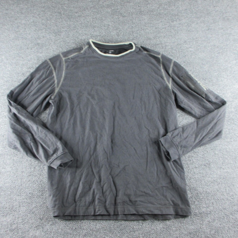 Kuhl Shirt Mens Medium Gray Long Sleeve Organic Cotton Zip Pocket Crew Neck