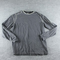 Kuhl Shirt Mens Medium Gray Long Sleeve Organic Cotton Zip Pocket Crew Neck