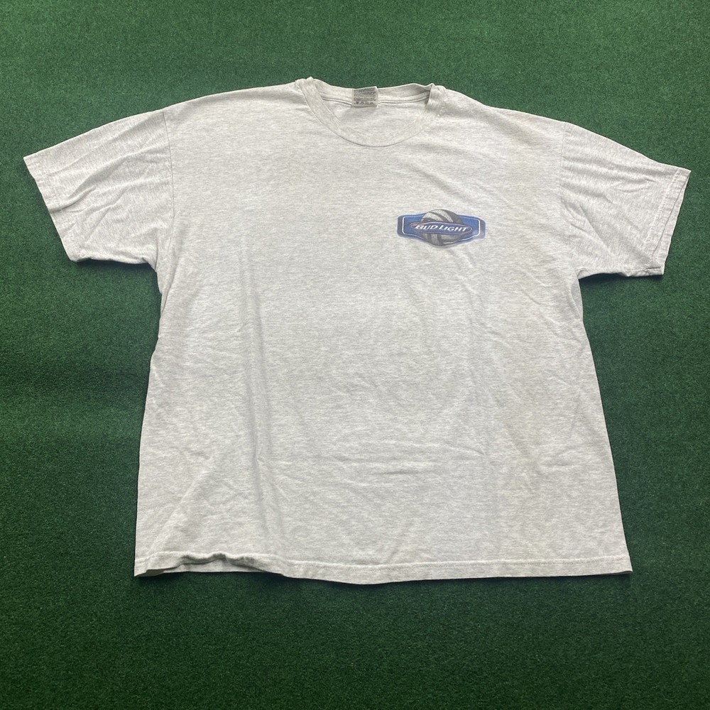 Vintage Bud Light Shirt Mens XL Gray Volleyball DIG IT Budweiser Beer Tee 2000