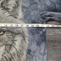 The Mountain T Shirt Long Sleeve Adult L Blue Tye Dye Lone Gray Wolf Nature