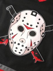 Friday The 13th Jason Voorhees Mask Hockey Jersey Movie Horror Black Large