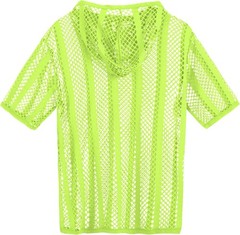 Zonbailon Men’s Sexy See Through Fishnet Hoodies Short Sleeve T-Shirt Sheer