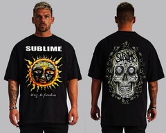 SUBLIME 40oz LONG BEACH CA FRONT AND BACK PRINT HARD ROCK BLACK T SHIRTS MEN’S