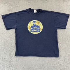 Vintage Public Enemy Shirt Mens XL Blue Hip Hop 90s Music Short Sleeve Rap Band