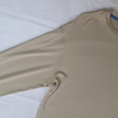 Tommy Bahama Island Soft Shirt Men L Tan Brown Long Sleeve Tee Pima Modal Casual