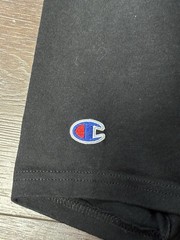 Champion Men’s Large Black T-Shirt Multicolor Old English Spellout Vintage Logo