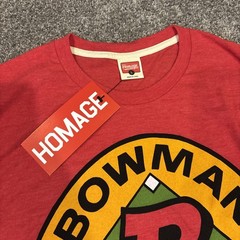 Bowman Baseball Logo Red T-Shirt Size L Homage