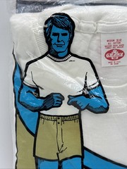 Vintage Grana Package Men’s White T-shirts Size MED 38-40 Never Stretch Collar