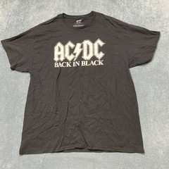 AC/DC Back In Black Band T Shirt Mens XL Black Graphic Rock Music Short Sleeve