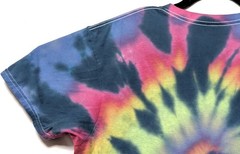 Handmade Tie Dye Spiral Pattern Multicolor Rainbow Large Shirt 21.5″ W X 28″ L
