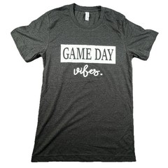 Game Day Vibes Baseball T-Shirt Sports Game League Small Dark Gray Heather Tee