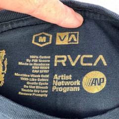 RVCA T-Shirt Men Medium Black Artist Network Program Graphic Tee Skater Casual