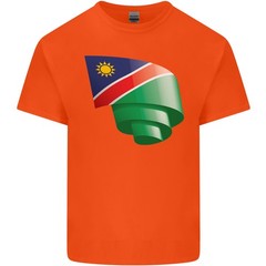 Curled Namibia Flag Namibian Day Football Mens Light Cotton T-Shirt