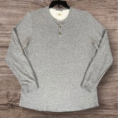 Marine Layer Henley Shirt Mens Large Long Sleeve Casual Pullover Heather Gray