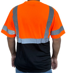 Short Sleeve Orange/Black High Visibility Safety Shirt Choose size