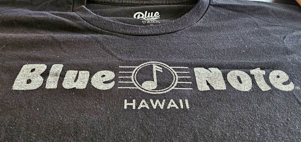 Blue 84 Men’s XL Black Hawaii Blue Note Graphic Logo Crew Neck Cotton Knit Tee