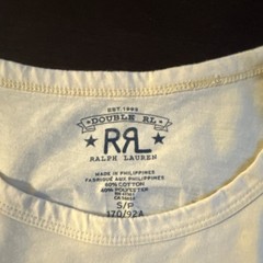 RRL Ralph Lauren Double RL Graphic Logo T-Shirt Beige Cotton Blend Men’s Size S