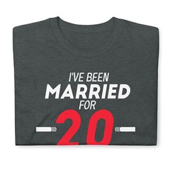 20 Years Wedding Funny Couple Anniversary Husband Wife 20 Years Married T-Shirt