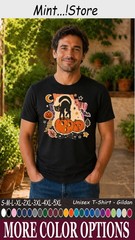 Cat Black Pumpkin Shirt, Cute Halloween Cat Lover Graphic Tee