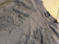 ECKO Men’s L/XL Gray Long Sleeve Crew Neck Graphic Print Knit T-Shirt