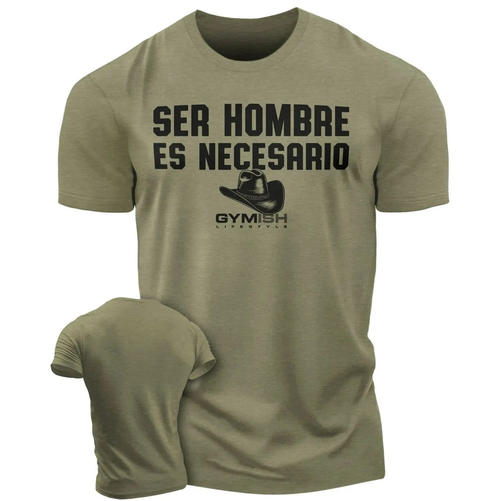 Ser hombre es necesario Workout Gym T-Shirt Funny Gym Shirt for Men